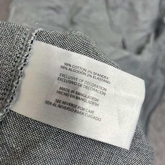 NEW Gap Men's M Long Sleeve Oxford Shirt Gray Cotton Blend Button-Down - Picture 5 of 7